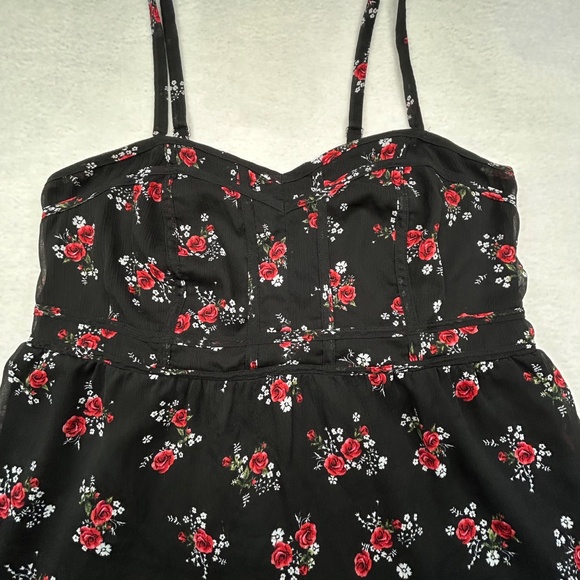 Torrid Women Y2K Plus Size Floral Chiffon Sophie Babydoll Peplum Cami Top Size 0 - Picture 2 of 12